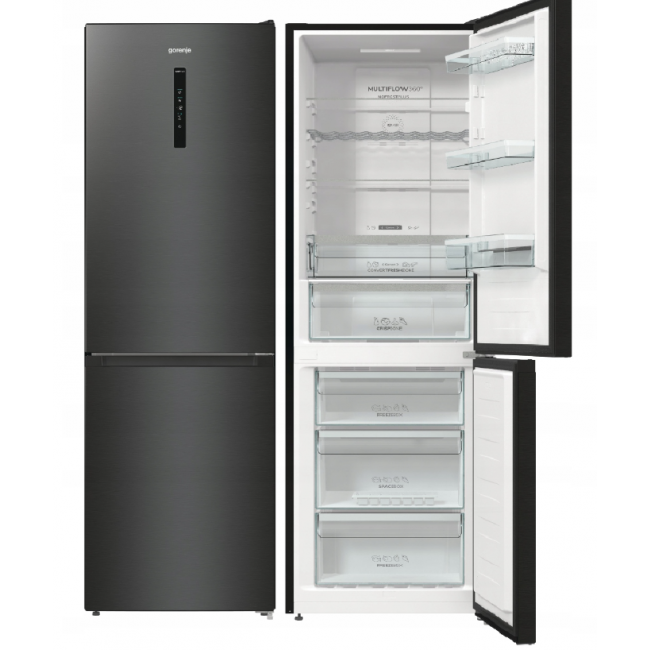 Gorenje NRK619EABXL4 Freestanding Refrigerator-Freezer 300 l E Black