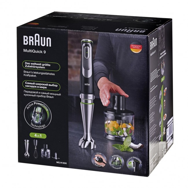 Braun MultiQuick 9 MQ 9135XI 0.6 L Immersion blender 1200 W Black, Stainless steel Braun MultiQuick 9 MQ 9135XI 0.6 L Immersion blender 1200 W Black, Stainless steel