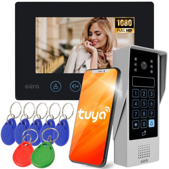 WIDEODOMOFON EURA VDP-90A3 DELTA + czarny monitor TUYA WIDEODOMOFON EURA VDP-90A3 DELTA + czarny monitor TUYA