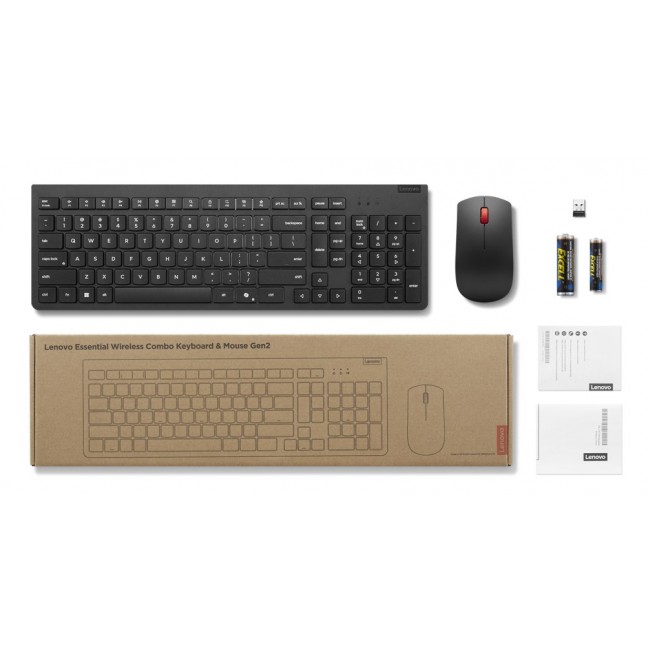 Lenovo 4X31R64467 keyboard Mouse included Universal RF Wireless German Black