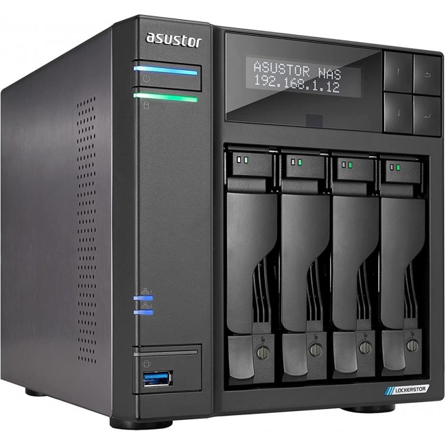 Asustor LOCKERSTOR 4 Gen2 (AS6704T) NAS Desktop Intel Celeron N N5105 4 GB DDR4 0 TB ADM Black