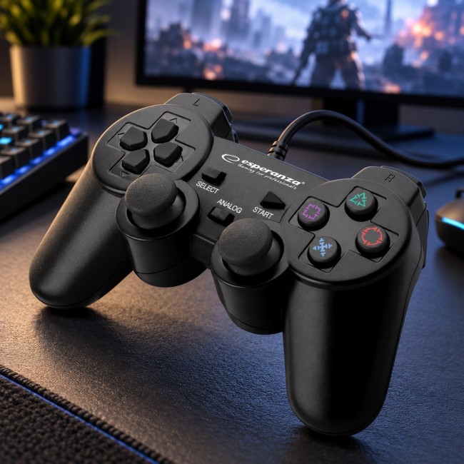 Esperanza EGG107K Gaming Controller Gamepad PC,Playstation 3 Analogue / Digital USB 2.0 Black