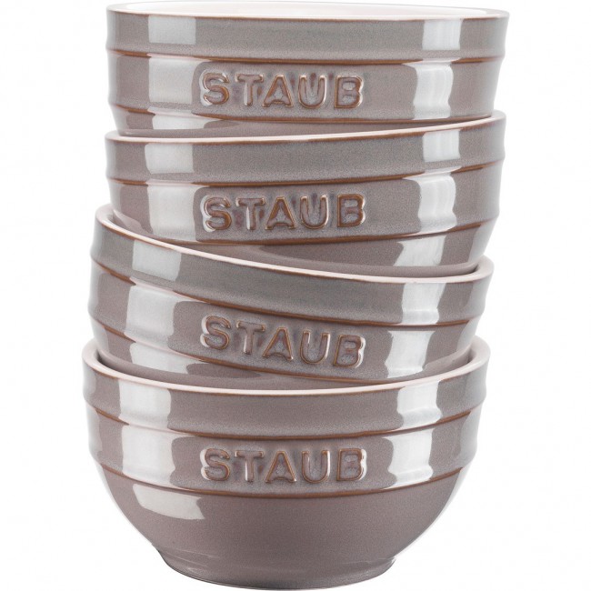 Staub Ceramique Bowl set 0.4 L Round Ceramic Grey 4 pc(s)
