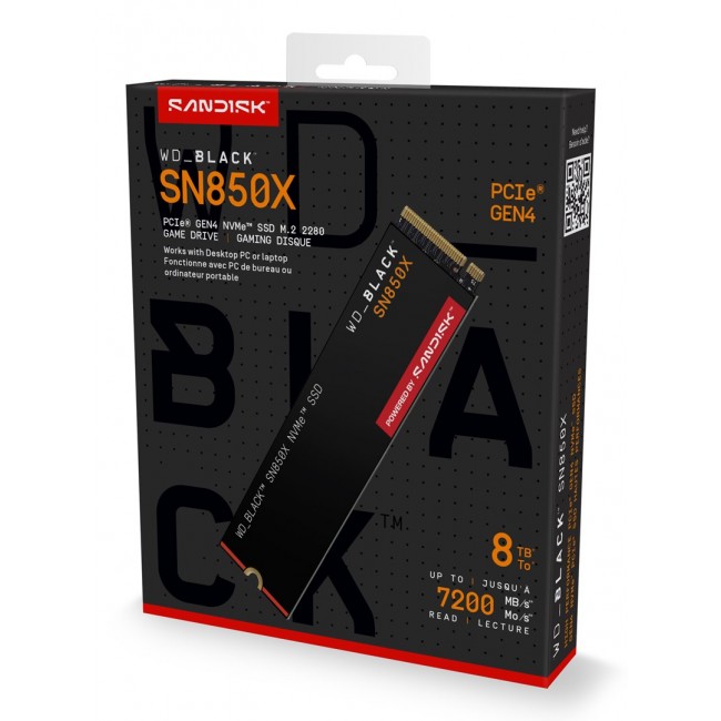 Western Digital Black WD_BLACK SN850X NVMe SSD POWERED BY SANDISK 8 TB
