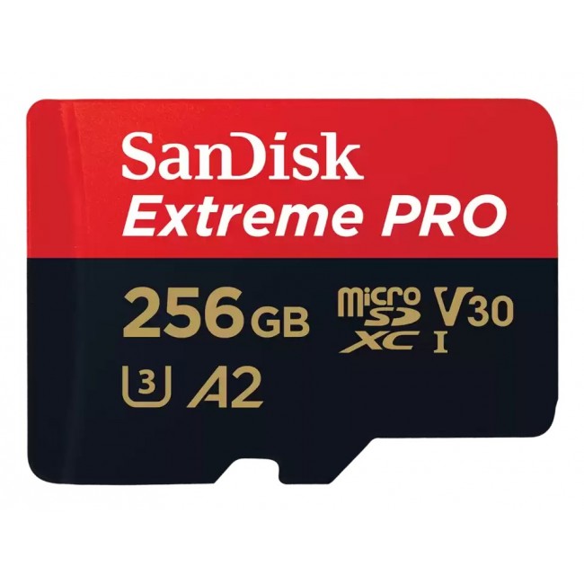 SD MicroSD Card 256GB SanDisk Extreme Pro SDXC inkl. Adapt