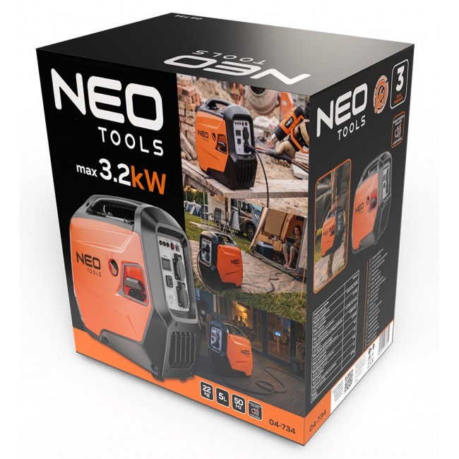 NEO TOOLS inverter generator 3200W, orange/black