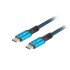 Lanberg CA-CMCM-45CU-0005-BK USB cable USB4 Gen 2x2 0.5 m USB C Black, Blue