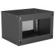 Intellinet Network Cabinet, Wall Mount (Basic), 6U, Usable Depth 340mm/Width 485mm, Black, Flatpack, Max 50kg, Glass Door, 19