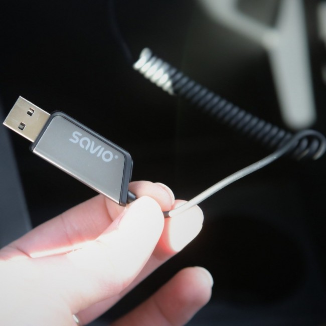 Savio TR-16 Transmitter AUX adapter with hands-free function, Bluetooth 5.3, Google Assistant/Siri Savio TR-16 Transmitter AUX adapter with hands-free function, Bluetooth 5.3, Google Assistant/Siri
