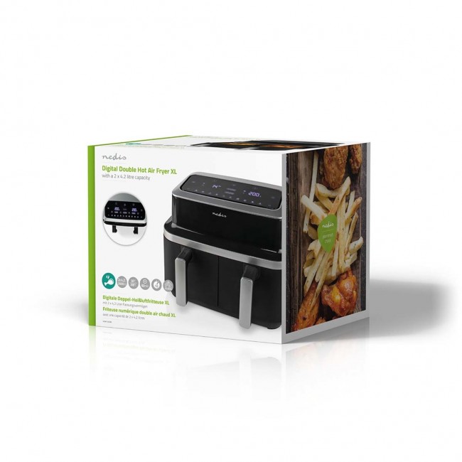 Nedis KAAF320BK fryer Double 4.2 L Stand-alone 2600 W Hot air fryer Black