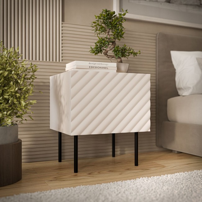 Cama LUCCA bedside cabinet, 2 pcs, 47x40x52, cashmere