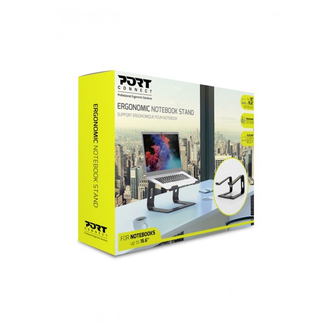 Port Designs 901103 laptop stand Aluminium, Black 39.6 cm (15.6