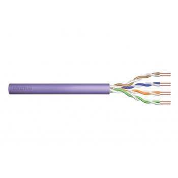 DIGITUS Cat.6 Installation Cable, U/UTP, Eca, AWG 24/1, PVC, 305m, Purple, Carton