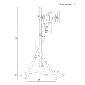 Maclean TV Floor Stand/Mount, 27 55