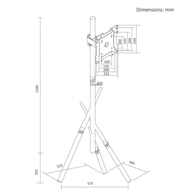 Maclean TV Floor Stand/Mount, 27 55 Maclean TV Floor Stand/Mount, 27 55
