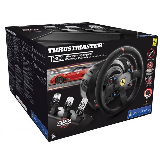Thrustmaster T300 Ferrari Integral Racing Wheel Alcantara Edition Black Steering wheel + Pedals Analogue / Digital PC, PlayStation 4, Playstation 3 Thrustmaster T300 Ferrari Integral Racing Wheel Alcantara Edition Black Steering wheel + Pedals Analogue / Digital PC, PlayStation 4, Playstation 3