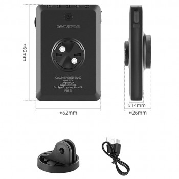 Rockbros JP008 front bike light with power bank for under the speedometer