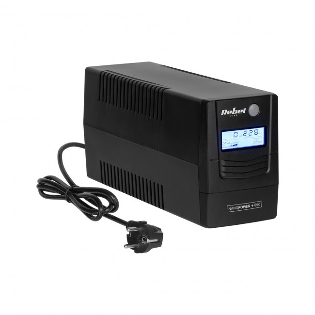 Rebel Nanopower Plus 850 UPS | Off-line | Sinusoida| 850VA | 480W | LCD | USB Rebel Nanopower Plus 850 UPS | Off-line | Sinusoida| 850VA | 480W | LCD | USB