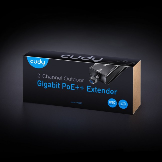 PoE++ Cudy Extender Outdoor Waterproof 2-Channel Gigabit PoE++ Cudy Extender Outdoor Waterproof 2-Channel Gigabit