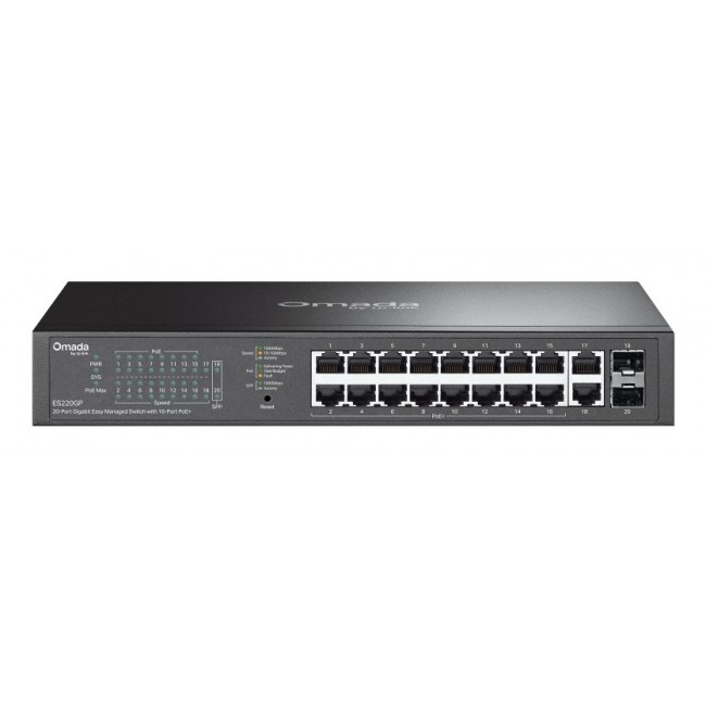 OMADA ES220GP network switch Managed Gigabit Ethernet (10/100/1000) Power over Ethernet (PoE) Black OMADA ES220GP network switch Managed Gigabit Ethernet (10/100/1000) Power over Ethernet (PoE) Black