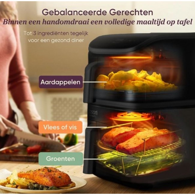 Cosori CAF-DC121 Double 10.8 L Stand-alone Hot air fryer Black
