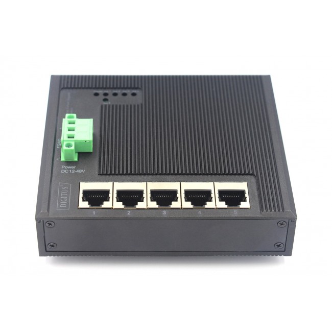 Digitus 5 Port Gigabit Ethernet Network Switch Switch, Flat, Industrial, Unmanaged