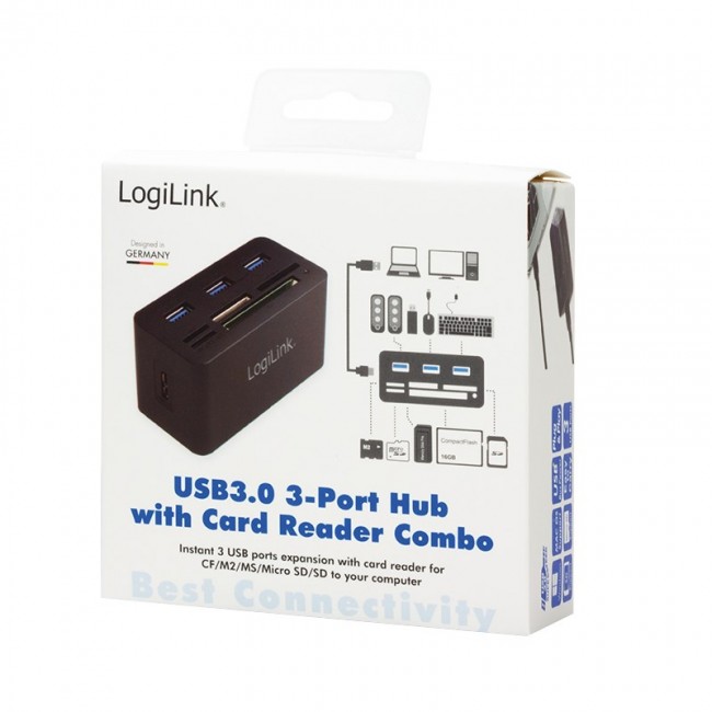 LogiLink CR0042 laptop dock/port replicator Wired USB 3.2 Gen 1 (3.1 Gen 1) Type-A Black