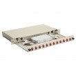 Equip 12-Port Fiber Optic Splice Box, LC Duplex, OM4, 1U, Equipped, Grey