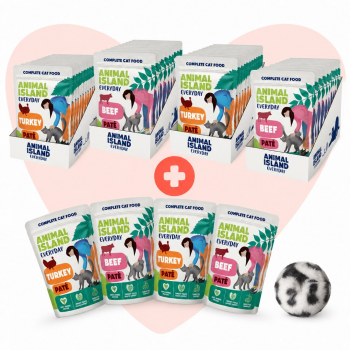 ANIMAL ISLAND Love Box Pate Box + Toy - wet cat food - 48x100g