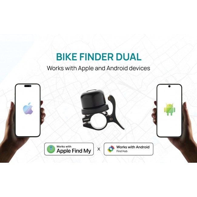 XD Connects Bike Finder Dual Bike Bell with Tracker Apple & Android Find (IPX6) P301.1401