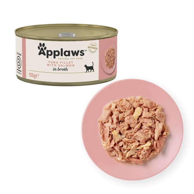 APPLAWS Tuna fillet with salmon in broth - wet cat food - 156g APPLAWS Tuna fillet with salmon in broth - wet cat food - 156g