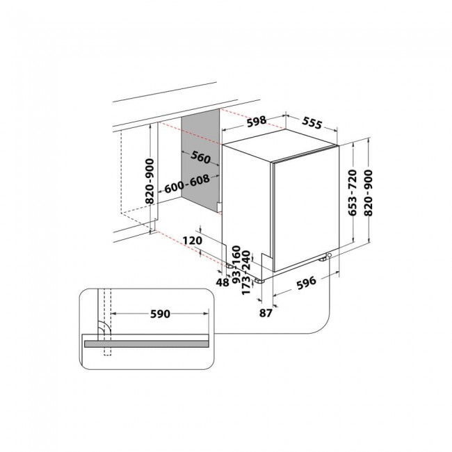 Whirlpool WI 7020 PF Semi built-in 14 place settings E Whirlpool WI 7020 PF Semi built-in 14 place settings E