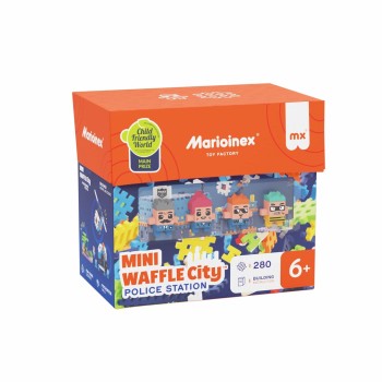 MARIOINEX Mini Waffle City Police Station Building Blocks, 280 pieces