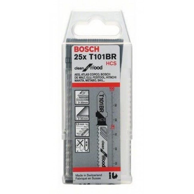 Bosch 2 608 633 623 jigsaw/scroll saw/reciprocating saw blade Jigsaw blade High carbon steel (HCS) 25 pc(s)