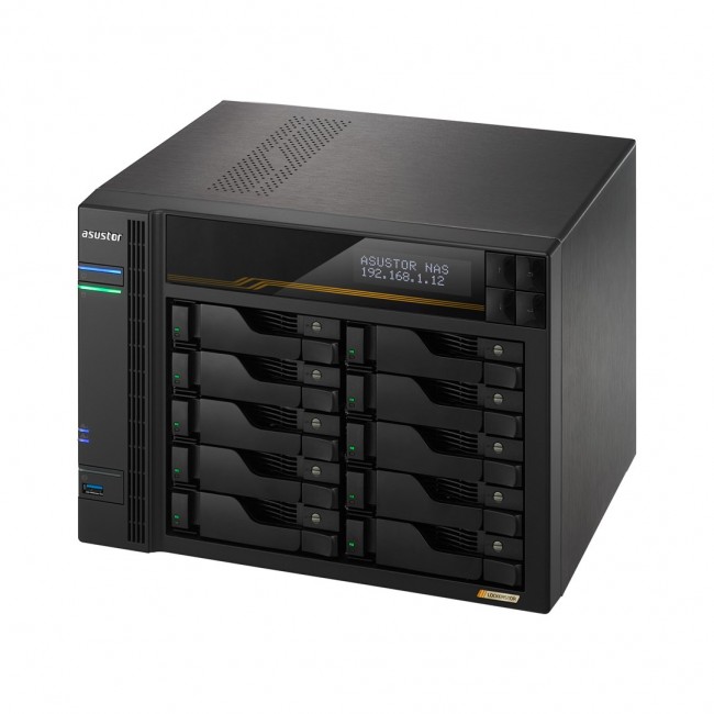 Asustor LOCKERSTOR 10 Gen3 NAS Desktop AMD Ryzen V3C14 16 GB DDR5 ADM Black
