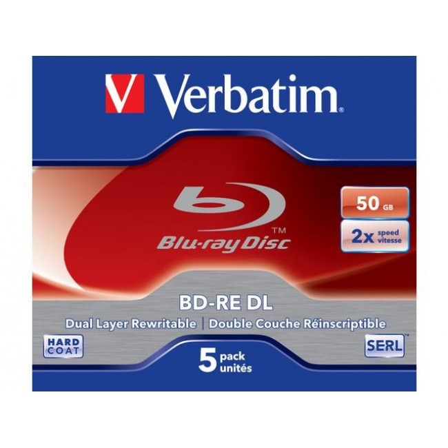 Verbatim BD-RE DL 50GB 2 x 5 Pack Jewel Case 5 pc(s)