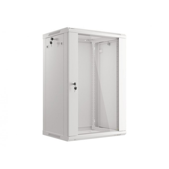 Lanberg wall-mounted installation rack cabinet 19'' 18U 600x450mm gray (glass door) Lanberg wall-mounted installation rack cabinet 19'' 18U 600x450mm gray (glass door)