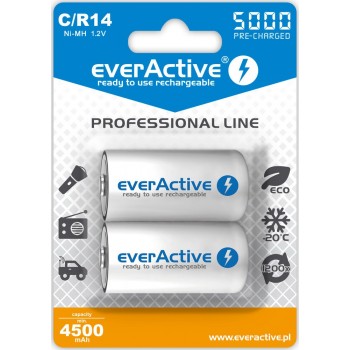 Rechargeable batteries everActive Ni-MH R14 C 5000 mAh Professional Line