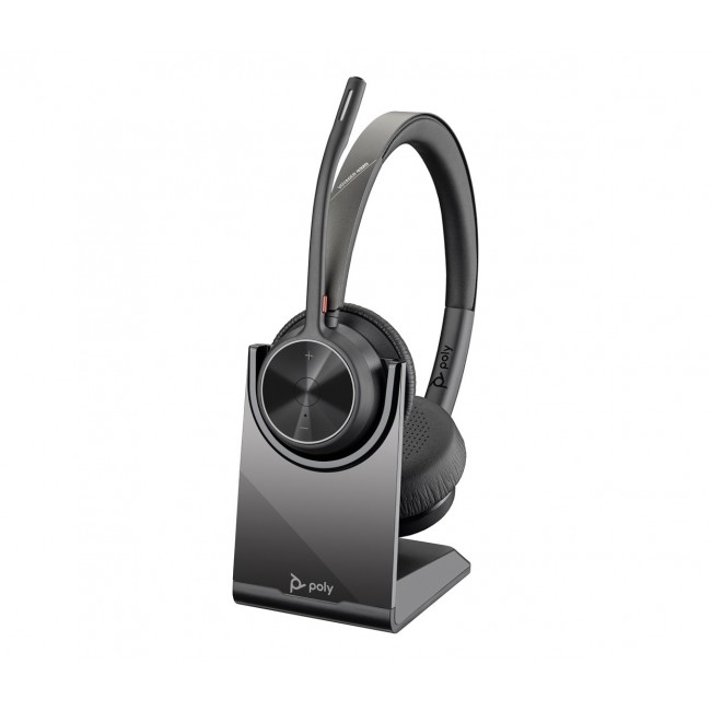 HP Poly Voyager 4320 UC Stereo USB-A Headset +BT700 USB-A Adapter +Charging Stand
