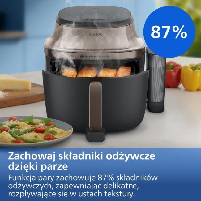 Philips 5000 series NA547/07 fryer Single 7.2 L Stand-alone 2000 W Hot air fryer Black, Gold Philips 5000 series NA547/07 fryer Single 7.2 L Stand-alone 2000 W Hot air fryer Black, Gold