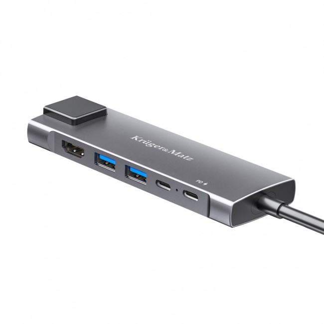 Adapter (HUB) USB typu C na HDMI/2x USB3.0/2x USB typu C/RJ45