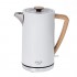 Adler AD 1347W electric kettle 1.5 L 2200 W White, Wood