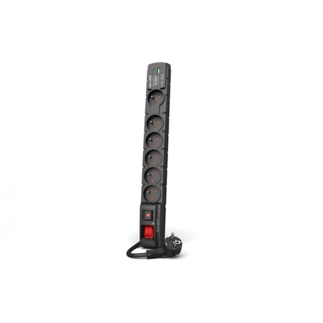 POWER STRIP ACAR S6 USB A+C 3M 6X 230V PL PD 3.0 QC BLACK