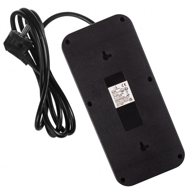 Maclean power strip, 6 socket extension + 4xUSB, 110-240V AC 50/60Hz, 2.1A max 2500W, 1.5 m, black, MCE389 B