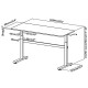 Manual height adjustable desk Ergo Office, max 40 kg, max height 117cm, with a top for standing and sitting work, ER-401 W
