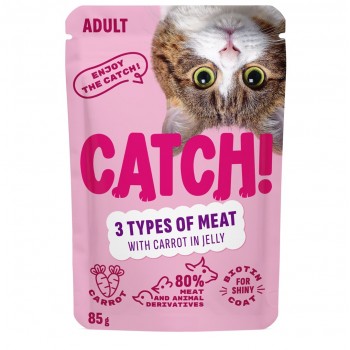 CATCH Three kinds of meat and carrot in jelly - wet cat food - 85g