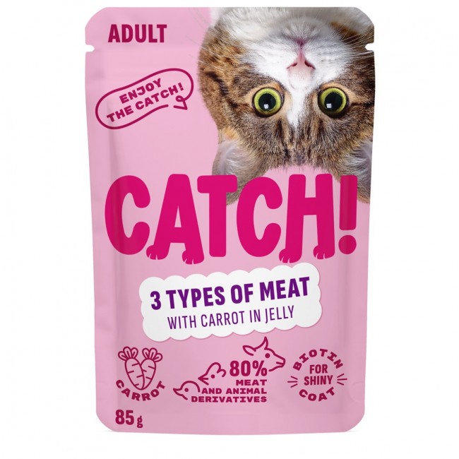 CATCH Three kinds of meat and carrot in jelly - wet cat food - 85g