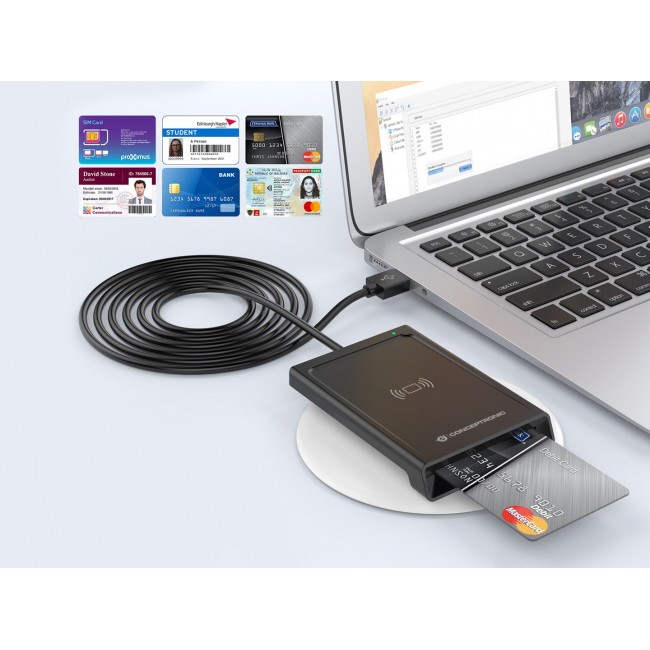 Conceptronic BIAN11B Dual Interface Smart ID Card Reader