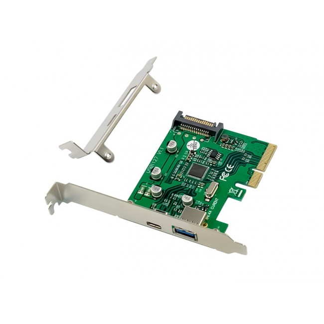 Conceptronic EMRICK USB 3.2 Gen 2 PCIe Card, 1-Port USB-C & 1-Port USB-A