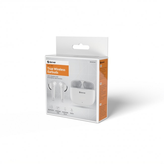 Denver TWE-48W Headset True Wireless Stereo (TWS) In-ear Calls/Music Bluetooth White